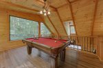 Loft Game Room with Regulation Sized Pool Table 